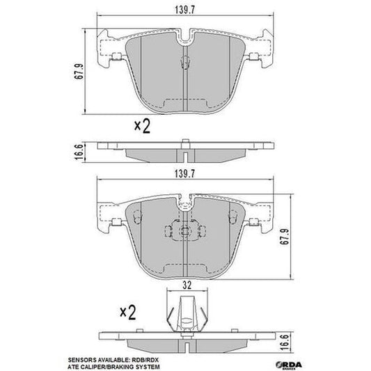 RDA Phantom Ceramic Brake Pad Set Rear RDC1499