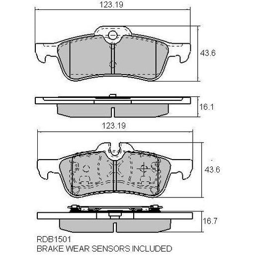 RDA GP Max Brake Pad Set Rear RDB1501