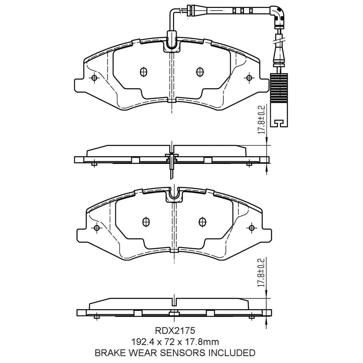 RDA Phantom Ceramic Brake Pad Set Front RDC2175