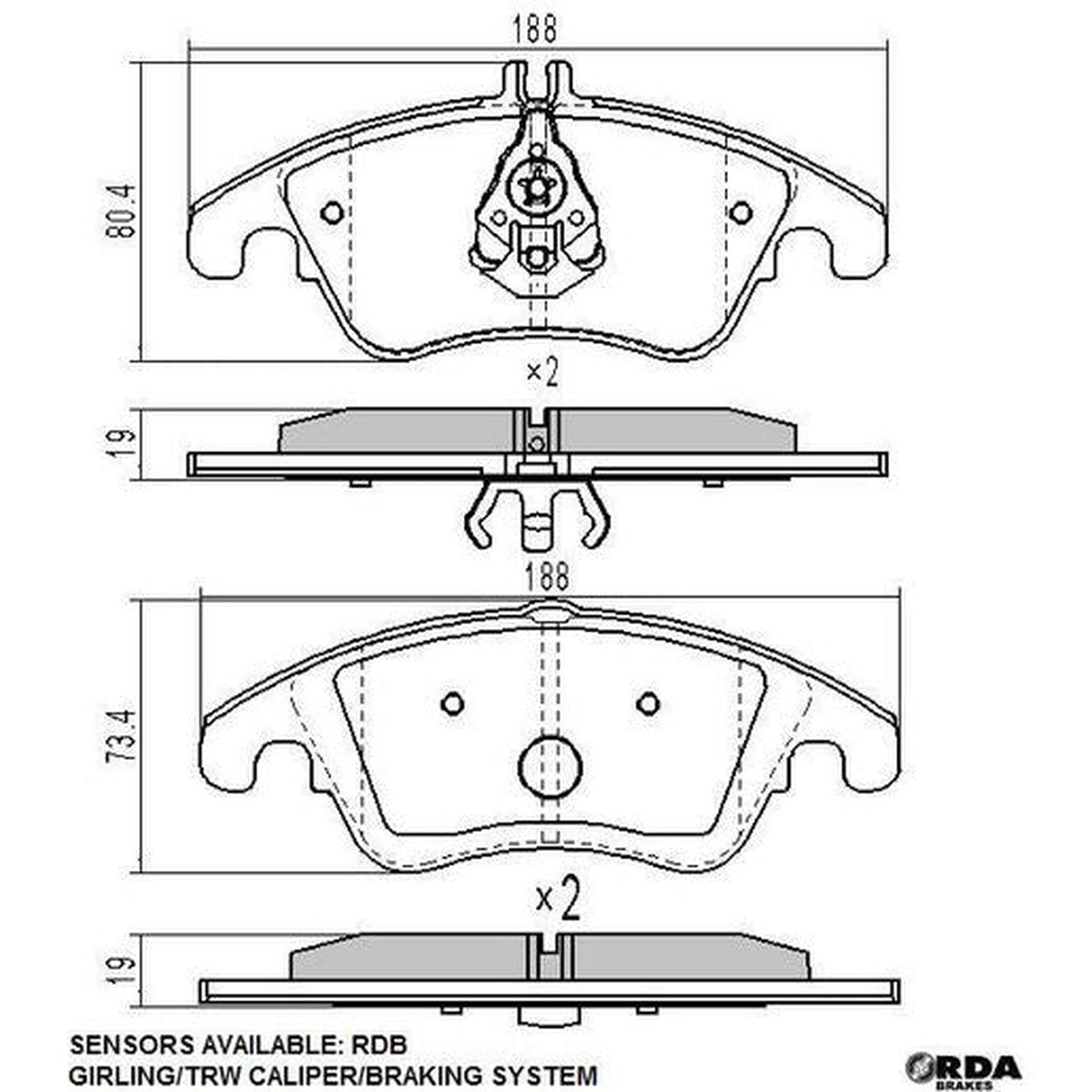 RDA Phantom Ceramic Brake Pad Set Front RDC2256