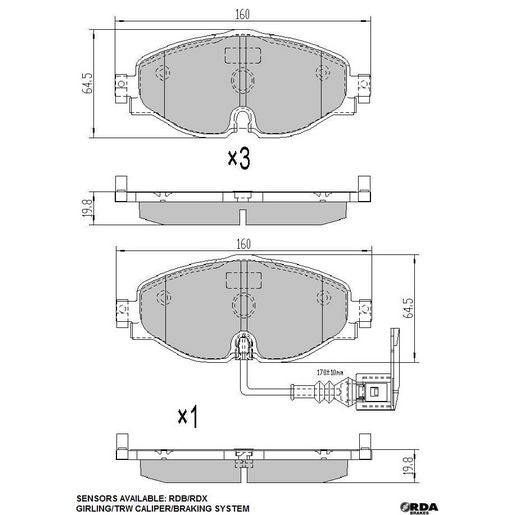 RDA GP Max Brake Pad Set Front RDB2267