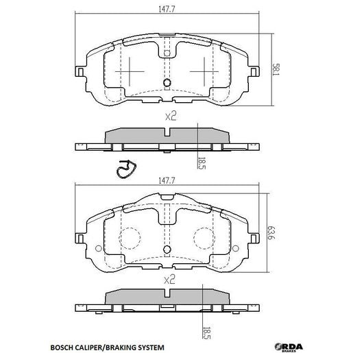 RDA GP Max Brake Pad Set Front RDB2389
