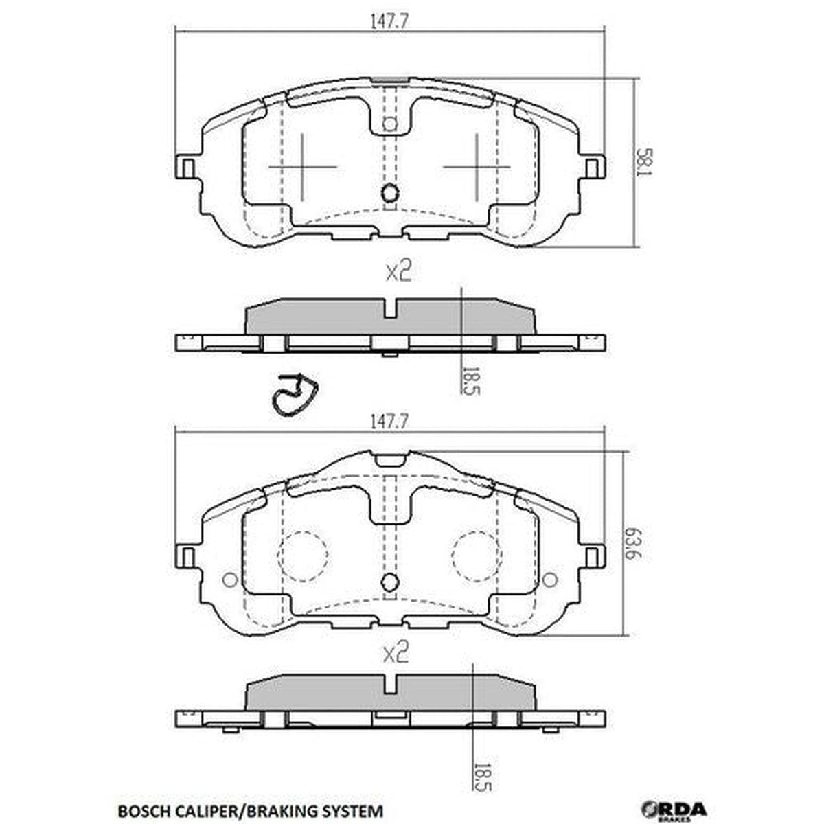 RDA GP Max Brake Pad Set Front RDB2389