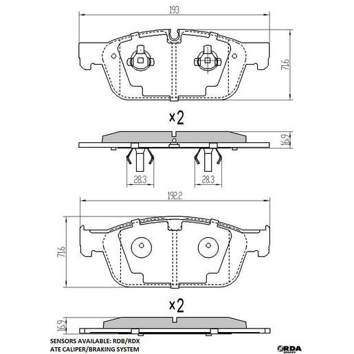 RDA GP Max Brake Pad Set Front RDB2396
