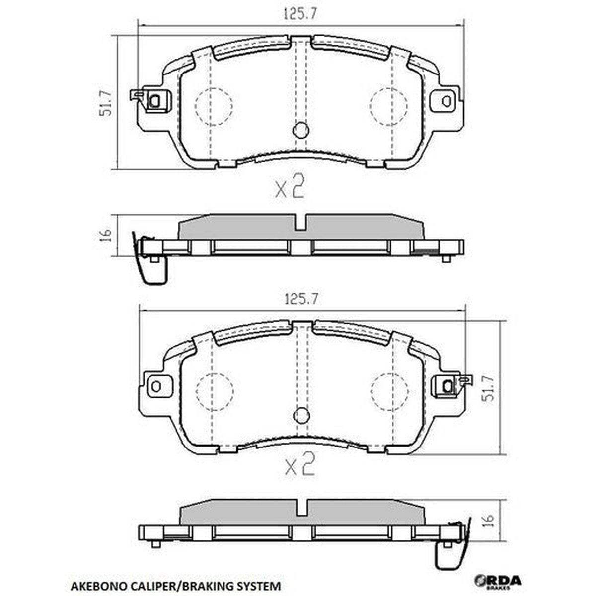 RDA GP Max Brake Pad Set Front RDB2397