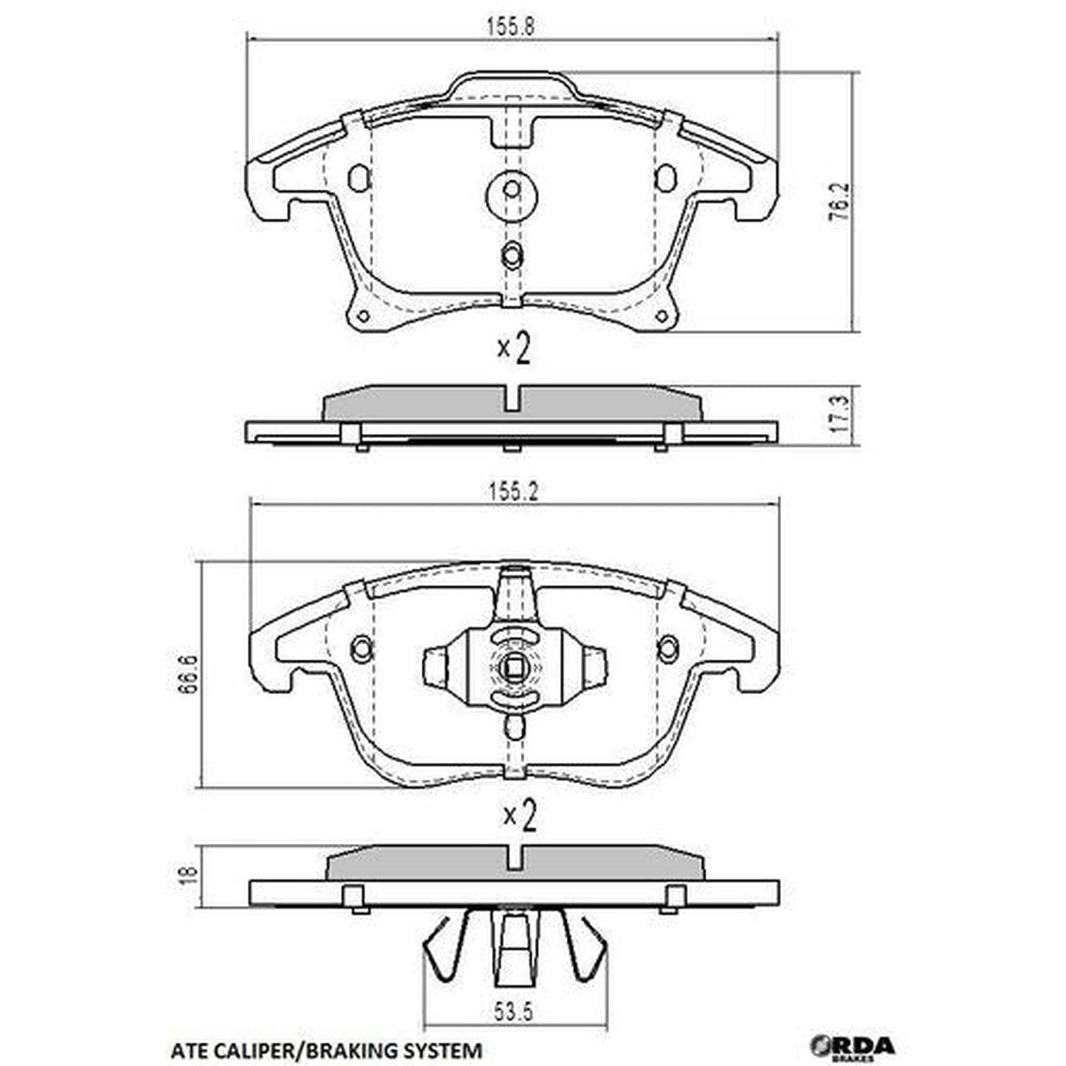 RDA GP Max Brake Pad Set Front RDB2406