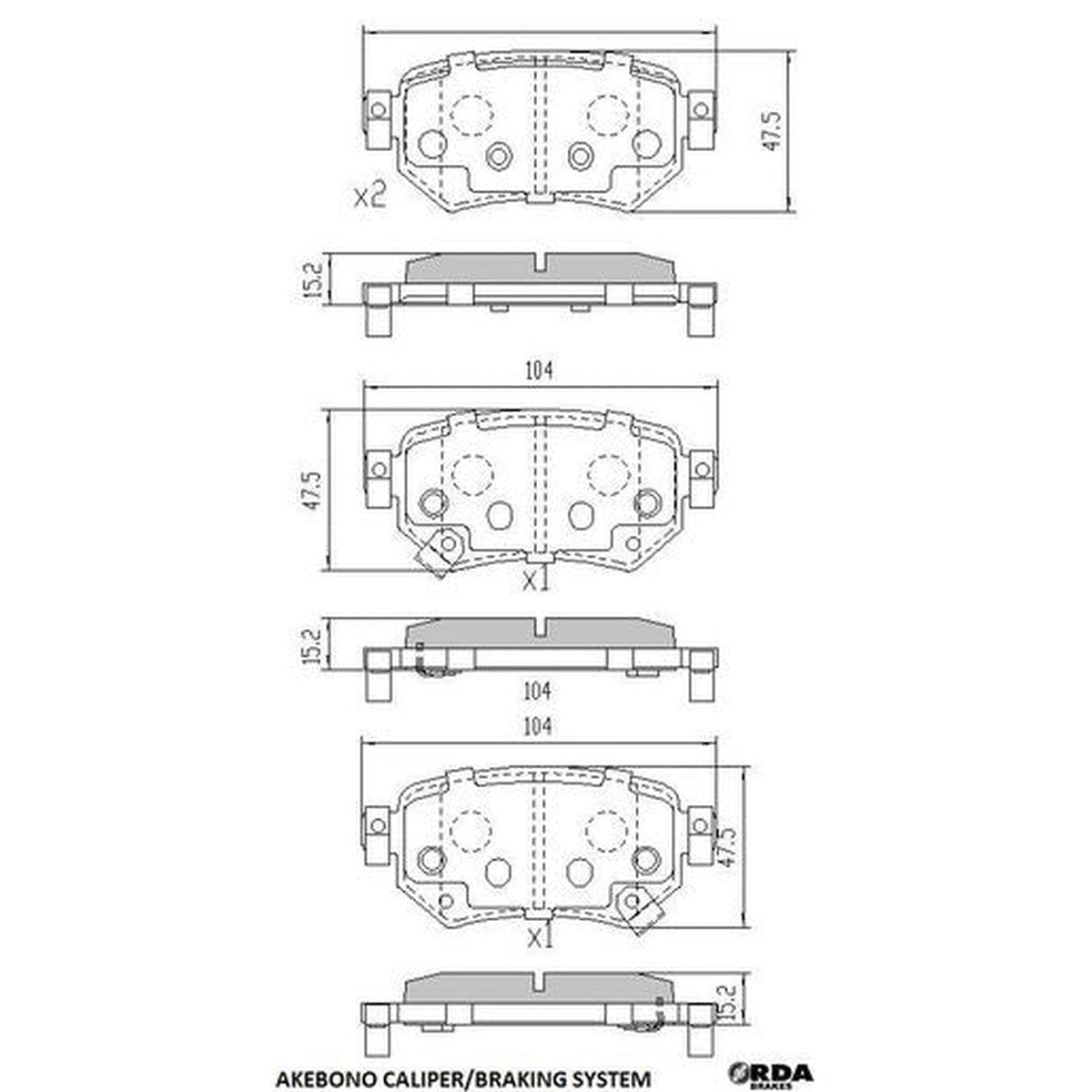 RDA GP Max Brake Pad Set Rear RDB2409