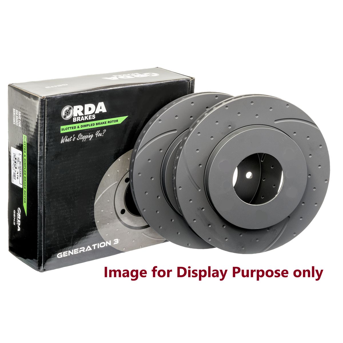 RDA Slotted And Dimpled Brake Rotor Pair 328mm Front RDA46D