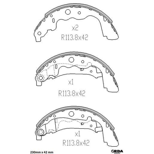 RDA Brake Shoe Set Rear R2034