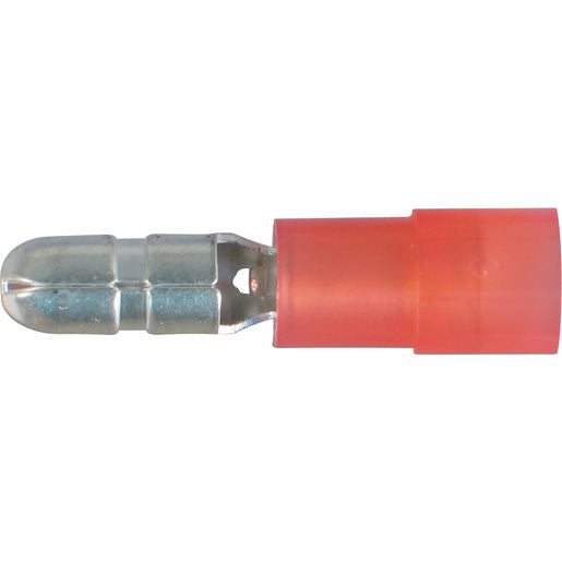 OEX Crimp Terminal Male Bullet Red 4mm Polycarbonate (50 Pack) ACX3028/50