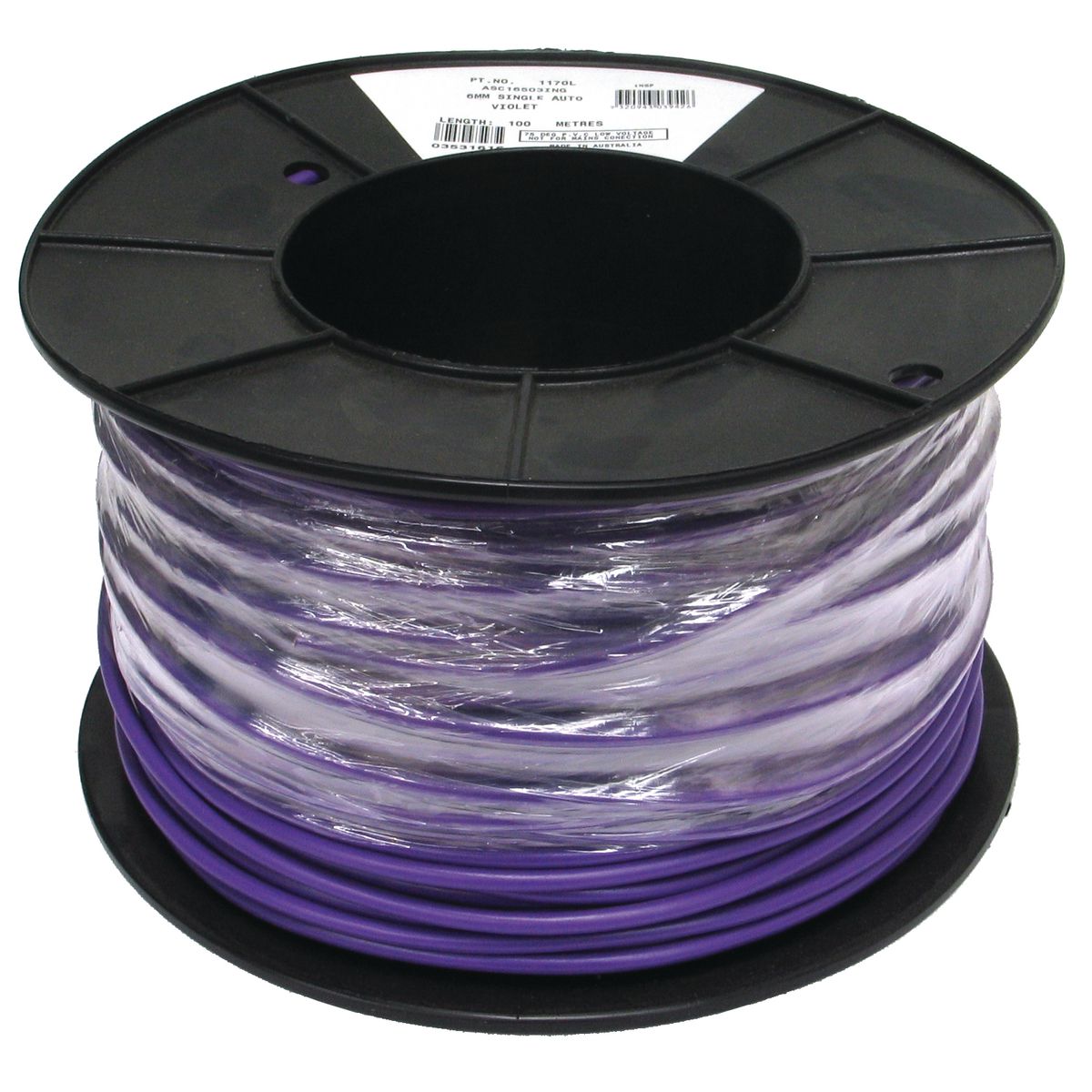 OEX 6mm Single Core Automotive Cable, Violet - 100M Roll ACX0771L