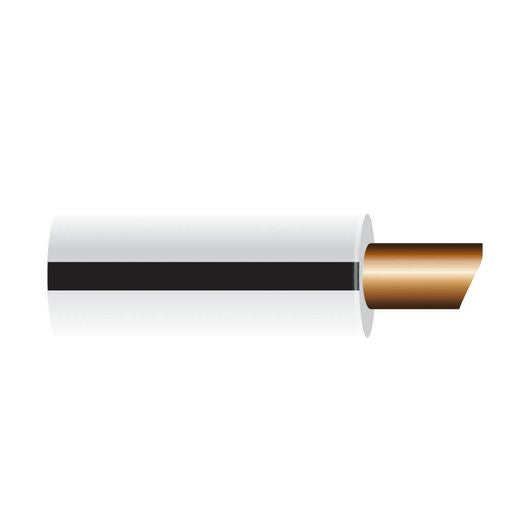 OEX 2mm Single Core Automotive Cable, White With Black Trace - 100M Roll ACX0582/100