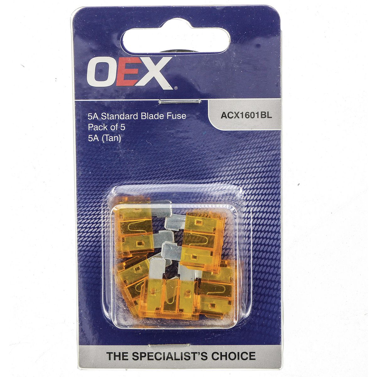 OEX Standard Blade Fuse, 5A Tan - Pack Of 5 ACX1601BL