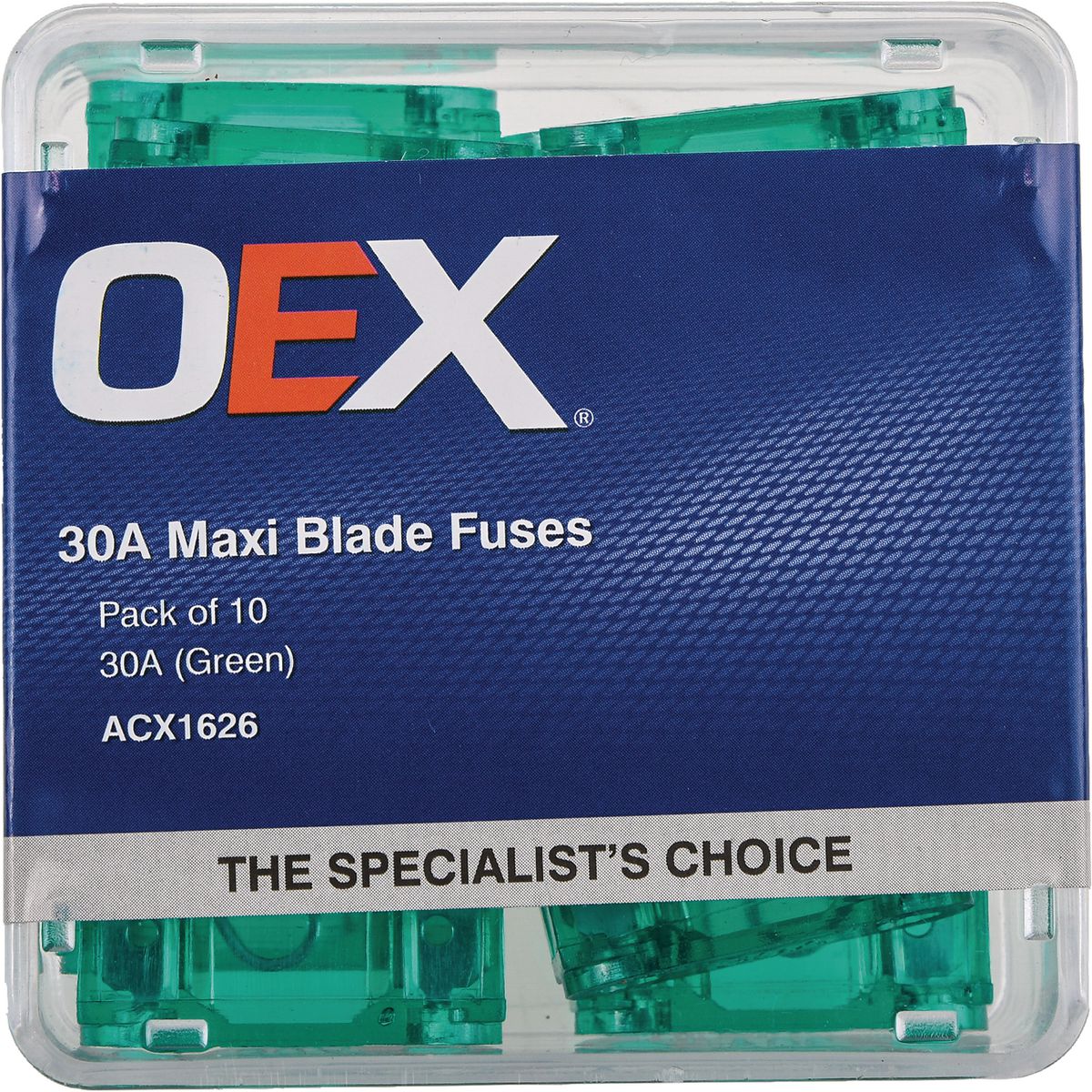 OEX Fuse Maxi Blade 30A Green (Pack of 10) ACX1626