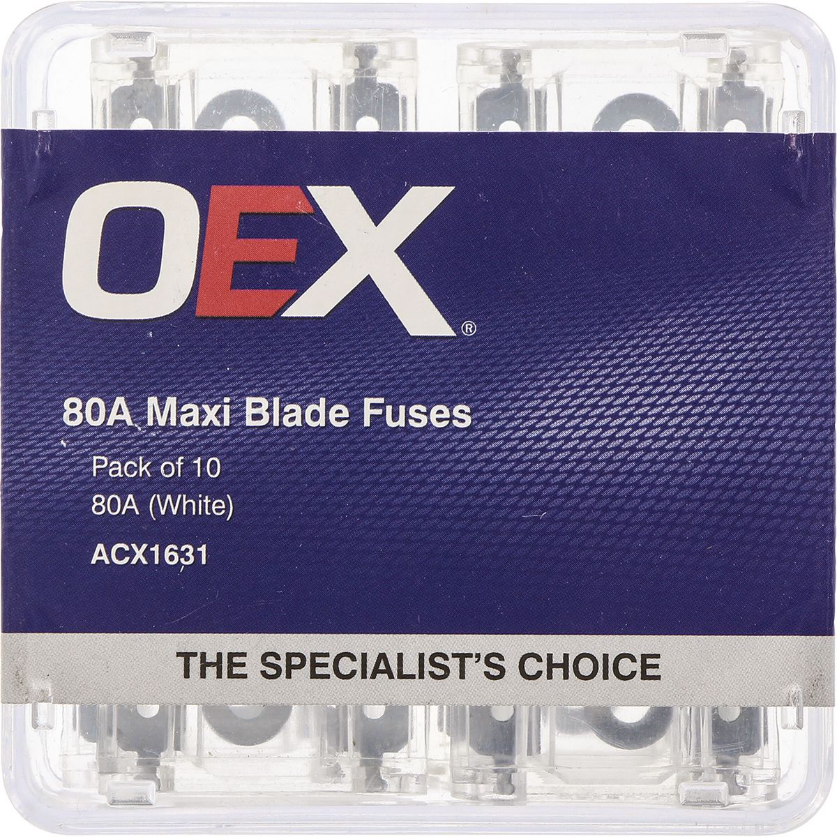 OEX Fuse Maxi Blade 80A White (Pack of 10) ACX1631