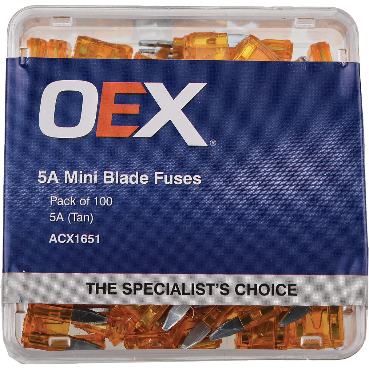 OEX Fuse Mini Blade 5A Tan (Pack of 100) ACX1651