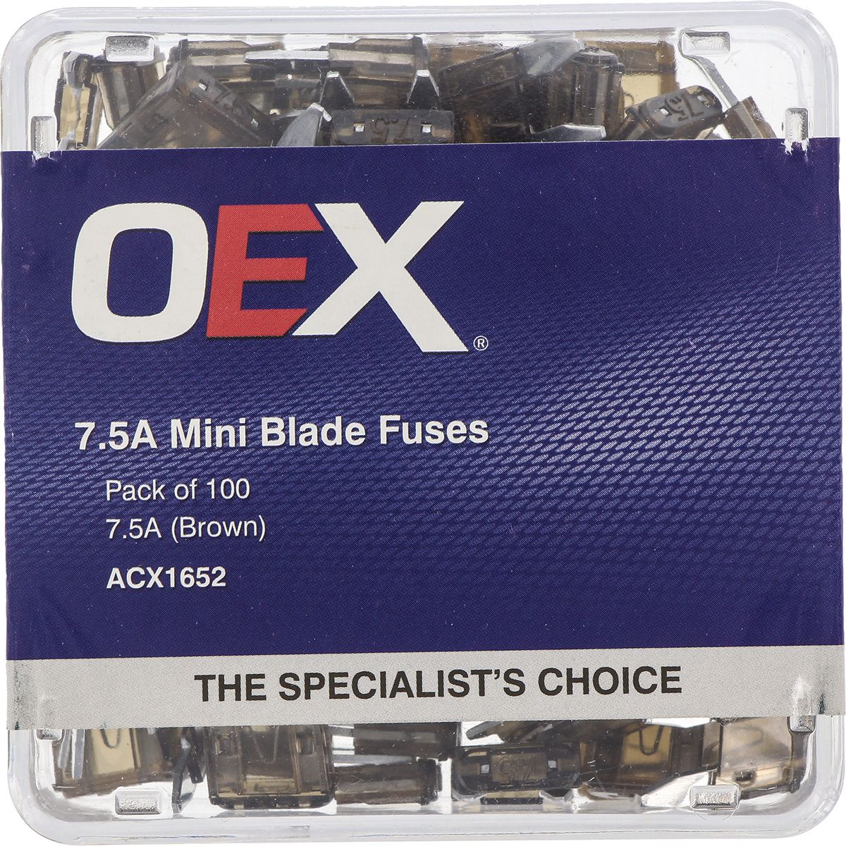 OEX Fuse Mini Blade 7.5A Brown (Pack of 100) ACX1652