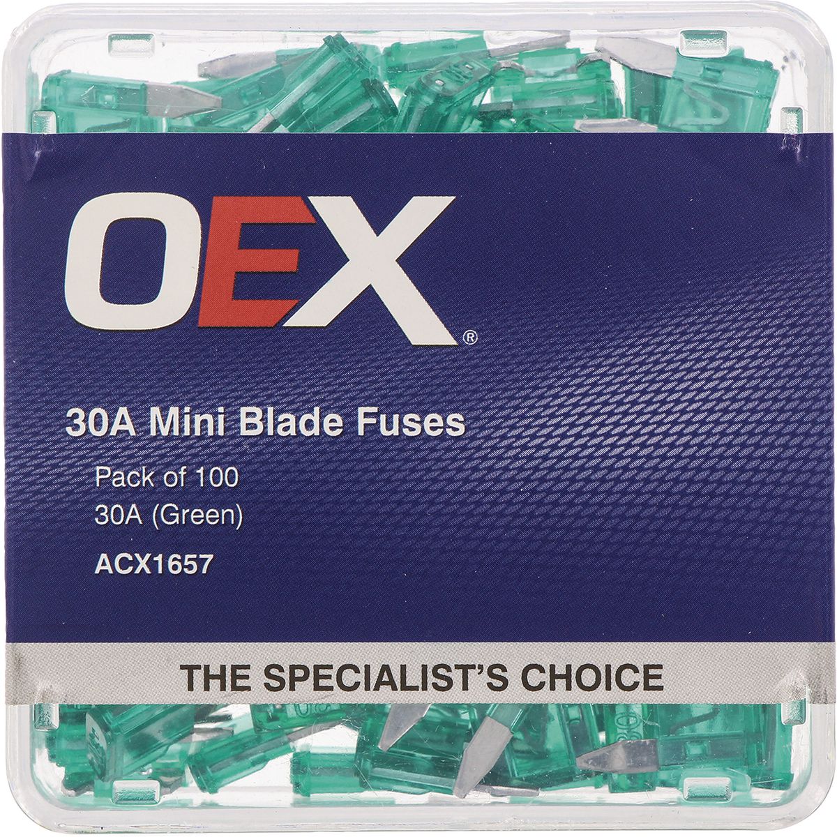 OEX Fuse Mini Blade 30A Green (Pack of 100) ACX1657