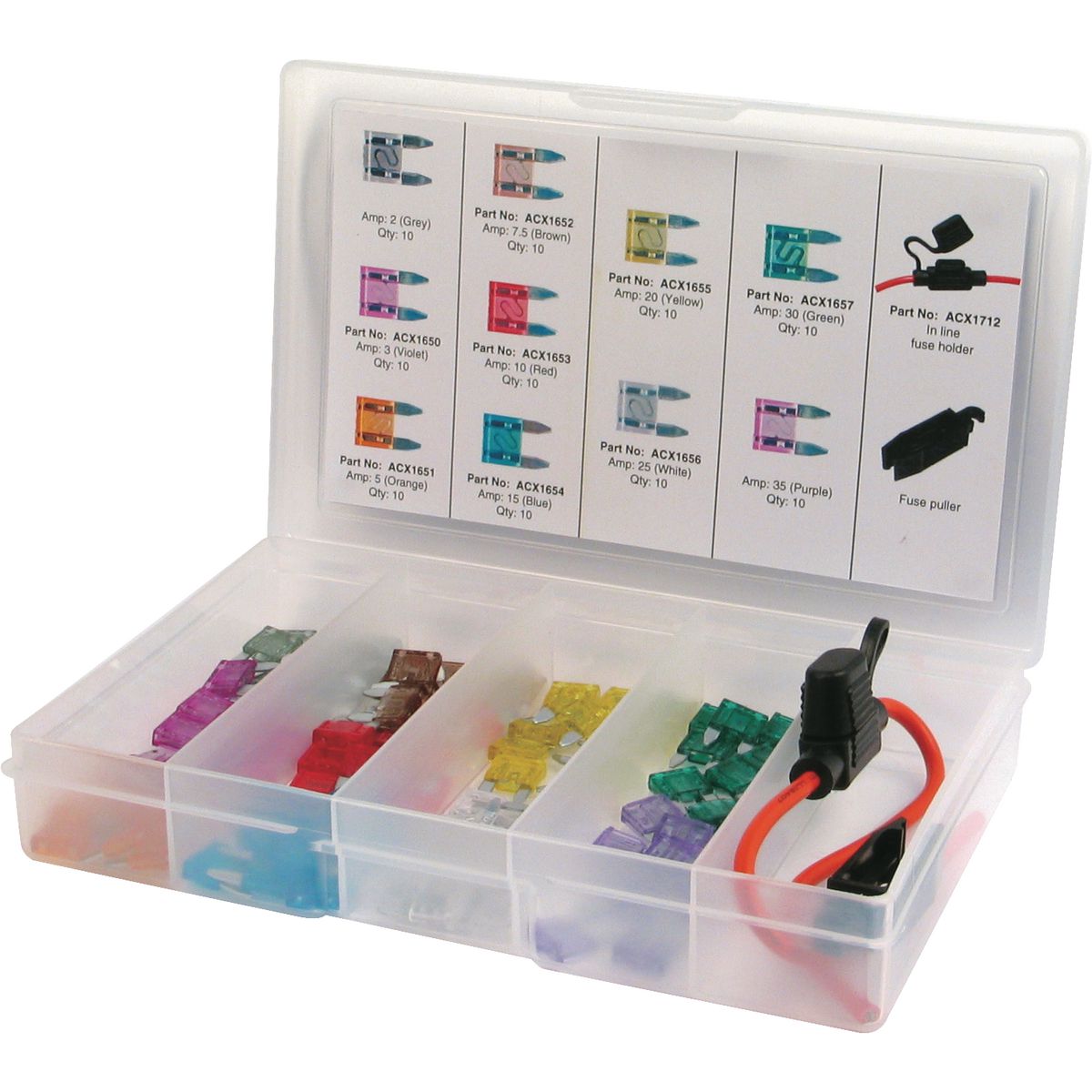 OEX Mini Blade Fuse Assortment Kit - 82 Pieces ACX1730
