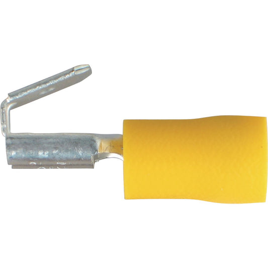 OEX Crimp Terminal 2-way Male/Female Vinyl Yellow Terminal Entry 6.3x0.8mm (Pack of 50) ACX3013