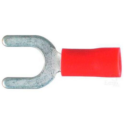 OEX Crimp Terminal Fork Red Terminal Entry 5mm 8 Pce ACX3042BL