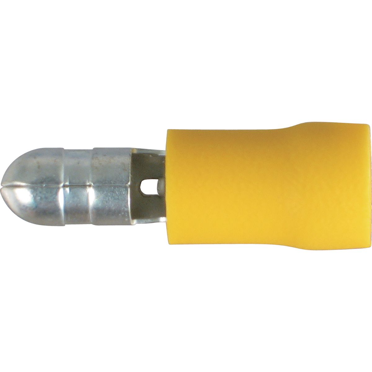 OEX Crimp Terminal Male Bullet Yellow Terminal Size 5mm Vinyl 8 Pce ACX3031BL