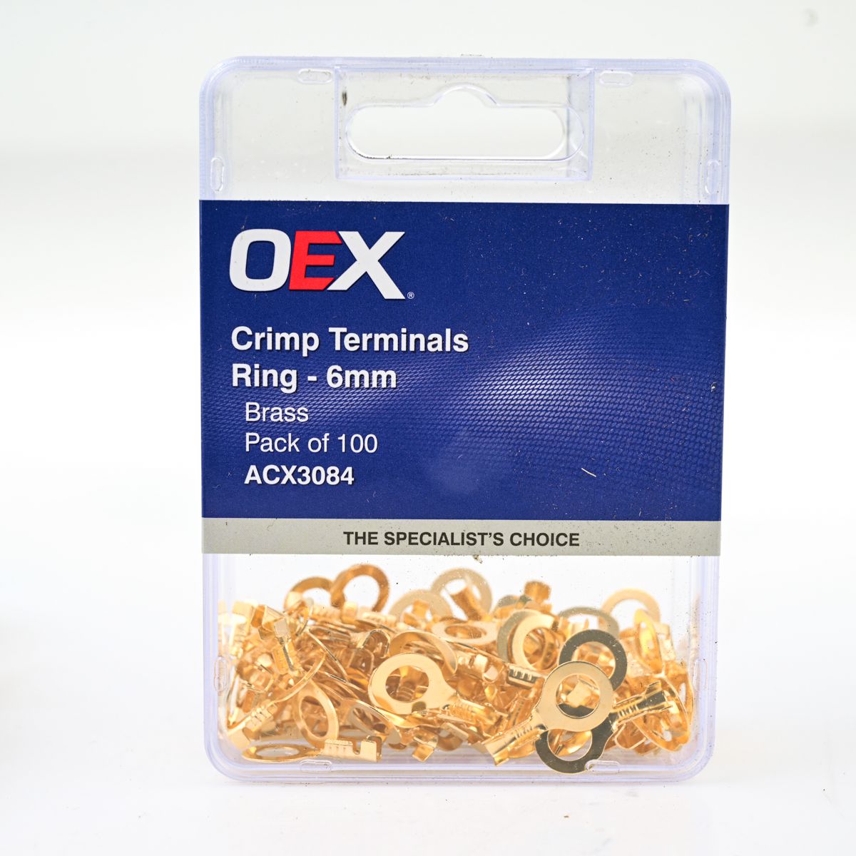 OEX Crimp Terminal Ring Brass Id 6mm Non Insulated 100 Pce ACX3084