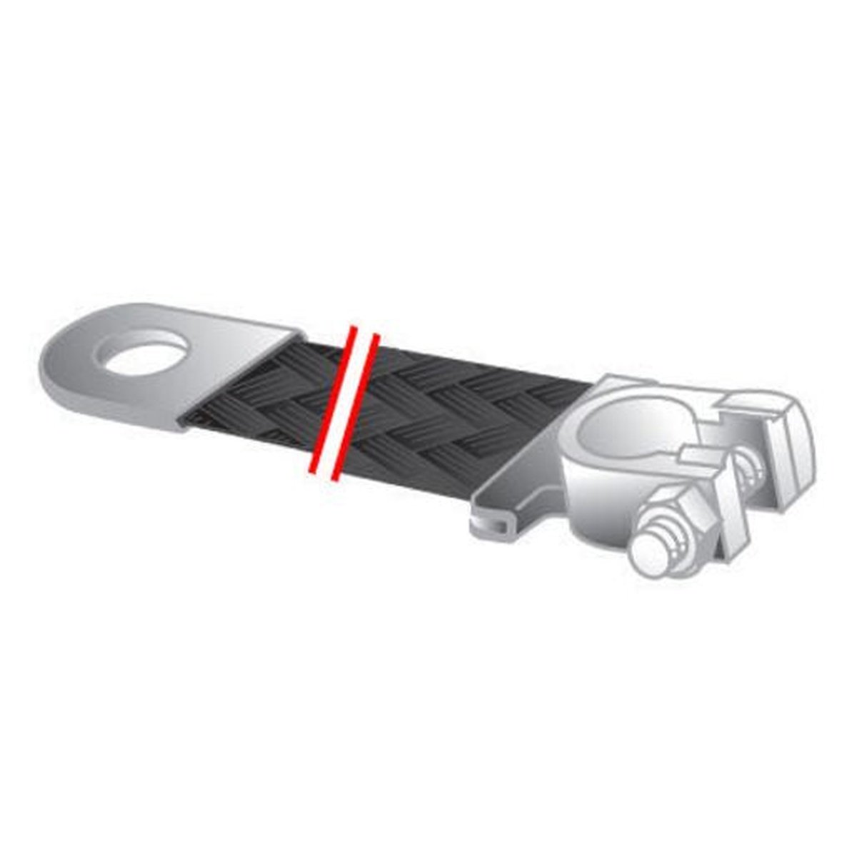 OEX Braided Battery Strap 380mm Stud Hole 10mm ACX1088