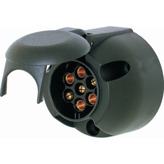 OEX Trailer Socket 7 Pin Large Round Plastic ACX2801