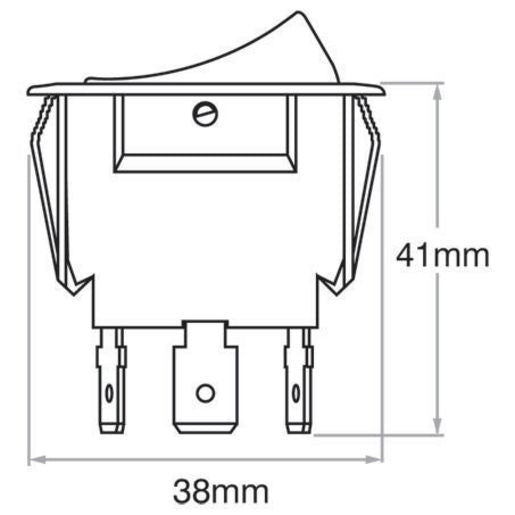 OEX Rocker Switch On/Off Spst 24V Amber Illuminated (Contacts Rated 10A @ 24V ACX3792