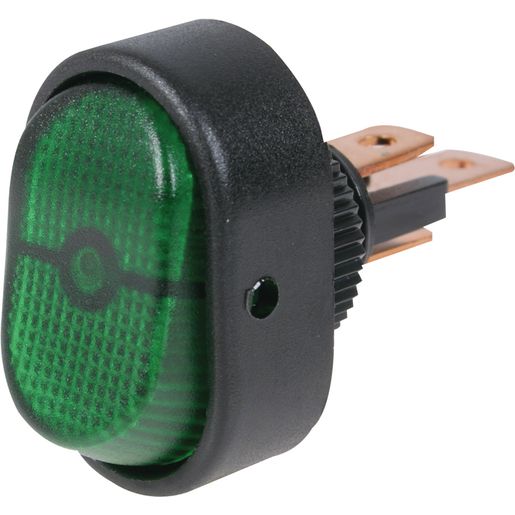OEX Rocker Switch On/Off Spst 12V Green Illuminated (Contacts Rated 30A @ 12V) ACX3799