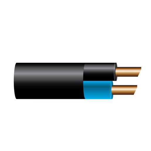 OEX 5mm Twin Core Automotive Cable, Blue/Black, With Black Sheath - 30M Roll ACX0835