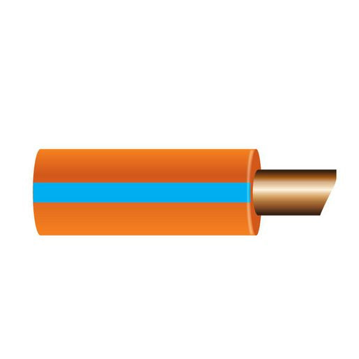 OEX Automotive Cable Single Core 4mm Orange W/Blue Trace 30M Roll ACX0749