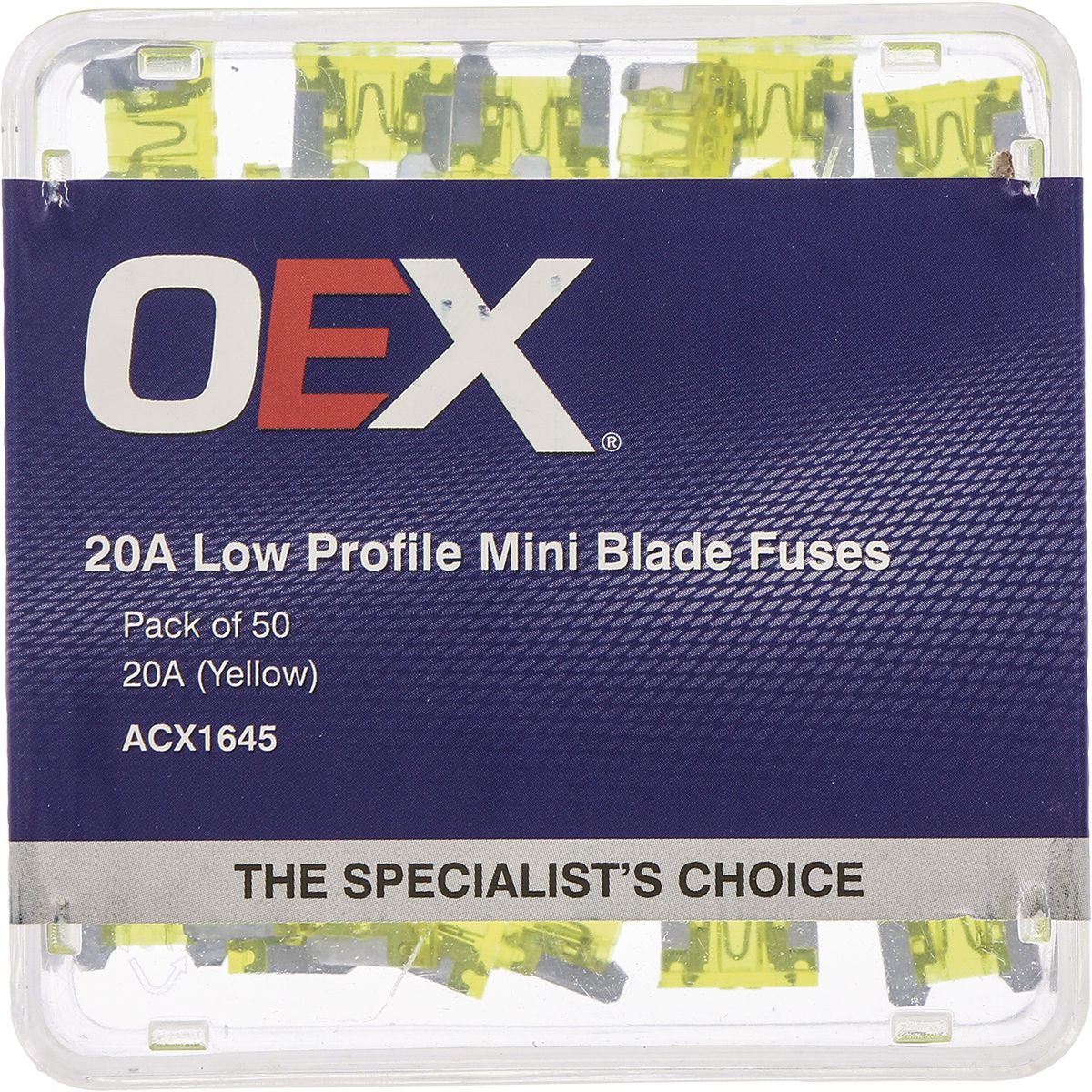 OEX Fuse Low Profile Mini Blade 20A Yellow (Pack of 50) ACX1645