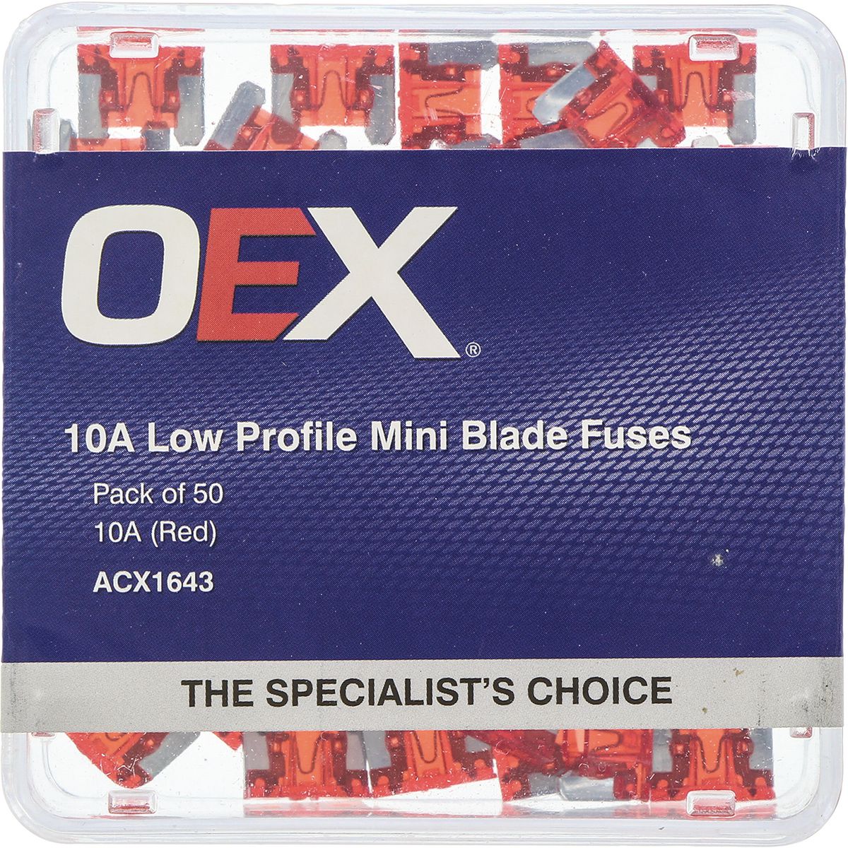 OEX Fuse Low Profile Mini Blade10A Red (Pack of 50) ACX1643