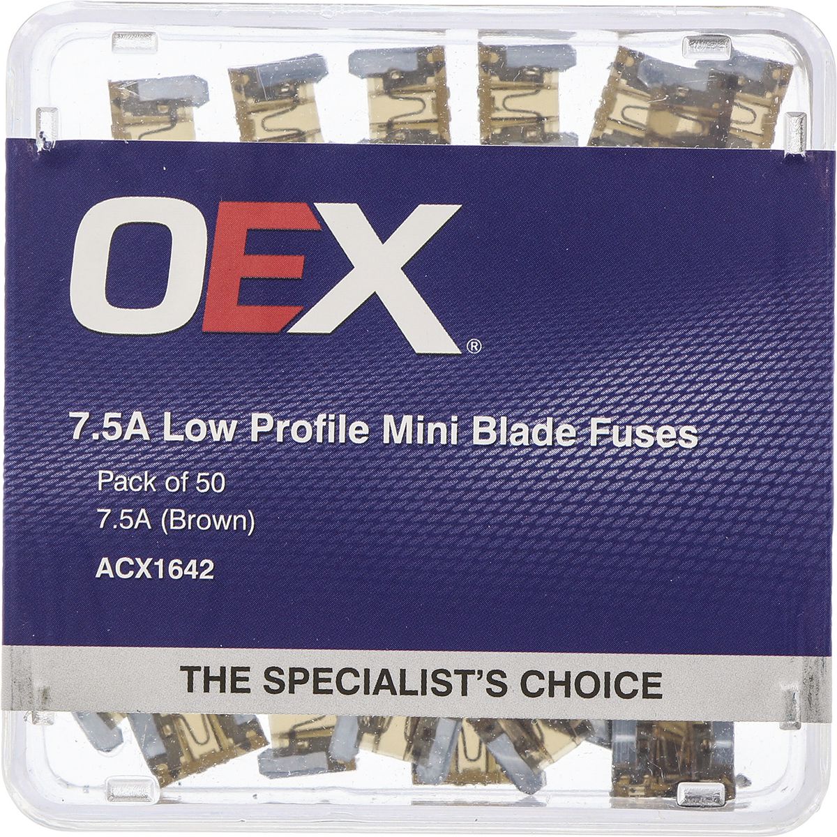 OEX Fuse Low Profile Mini Blade 7.5A Brown (Pack of 50) ACX1642