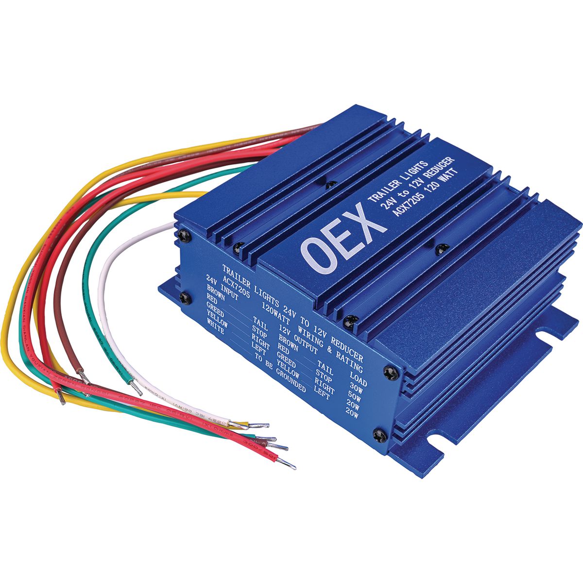 OEX Voltage Reducer 24V-12V Trailer Light 4 Circuits 10A ACX7205
