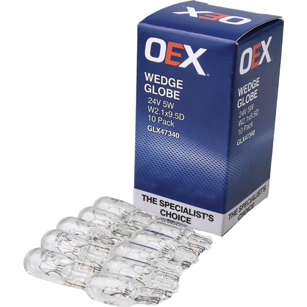 OEX T-10 Wedge Globe 24V 5W 10 Pack GLX47340