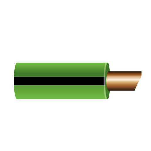 OEX 4mm Single Core Automotive Cable, Green With Black Trace - 100M Roll ACX0748L