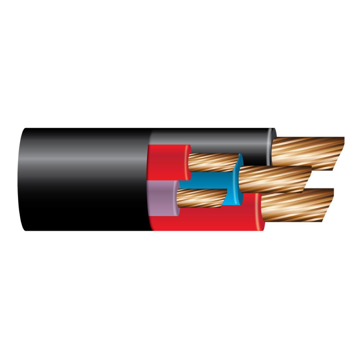 OEX Composite 5 Core Trailer Brake Control Cable, With Black Sheath - 100M Roll ACX0836/100