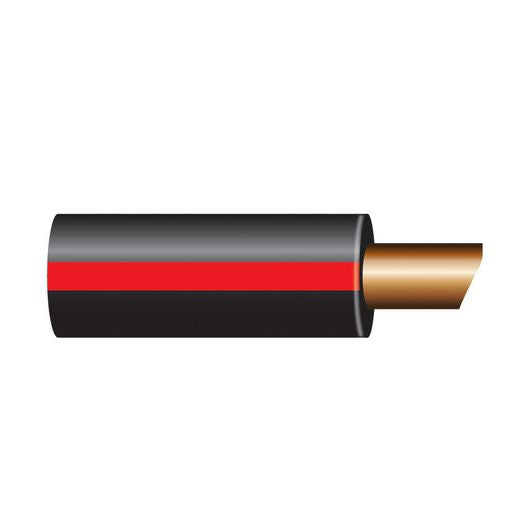 OEX 2mm Single Core Automotive Cable, Black With Red Trace - 100M Roll ACX0581/100