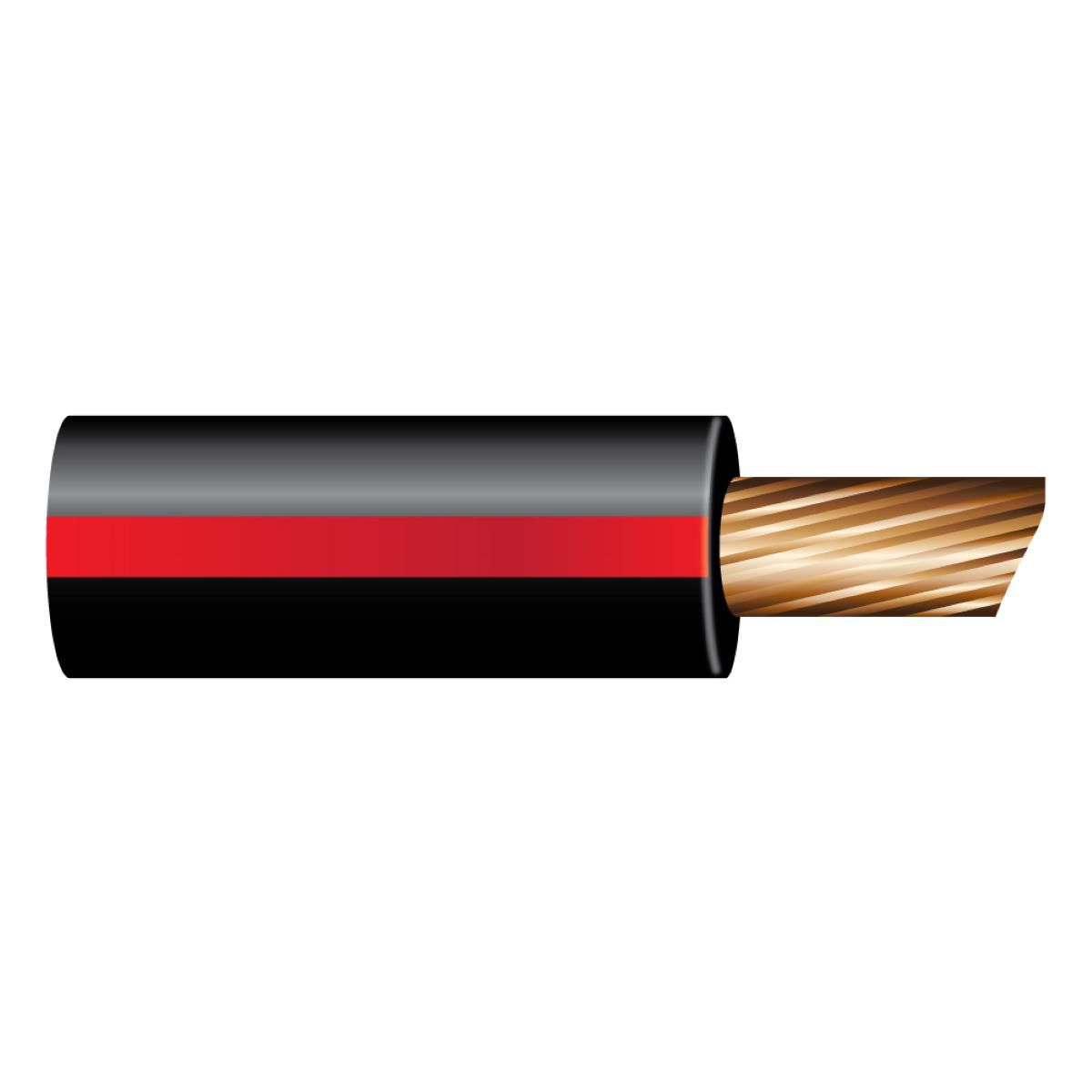 OEX Automotive Cable Single Core 2mm Black W/Red Trace 50M Roll ACX0581