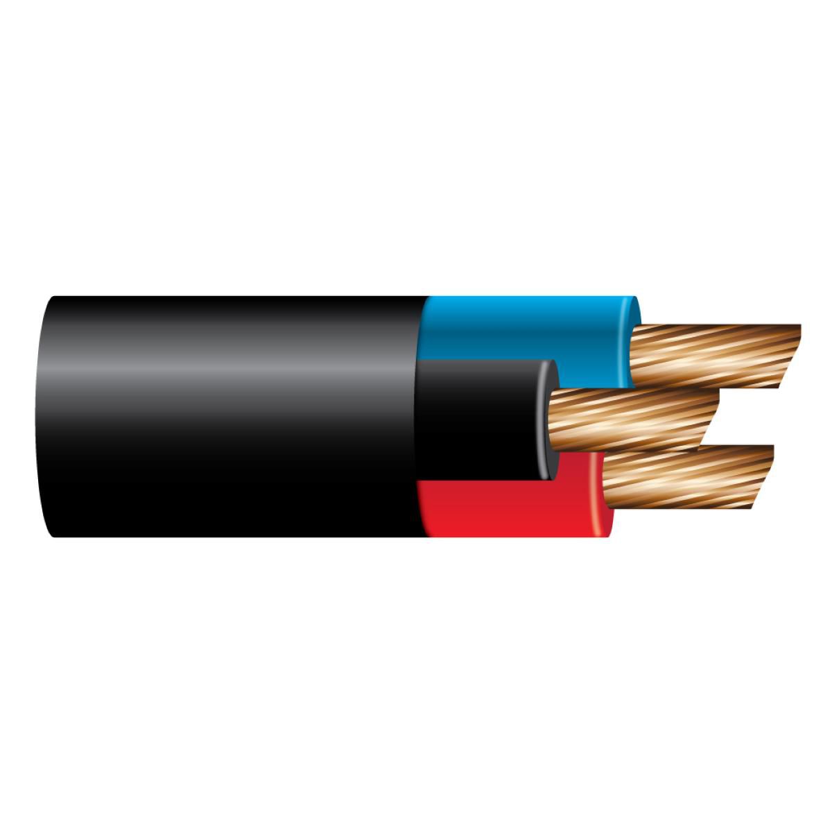 OEX Automotive Cable 3 Core 4mm Red/Black/Blue W/Black Sheath 30M Roll ACX0819