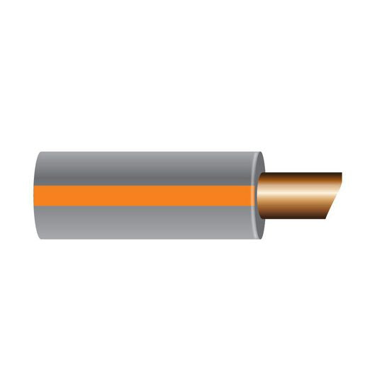 OEX 4mm Single Core Automotive Cable, Grey With Orange Trace - 500M Roll ACX0788/500