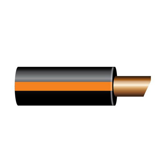 OEX 3mm Single Core Automotive Cable, Black With Orange Trace - 500M Roll ACX0611/500