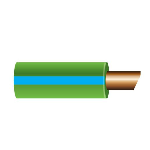 OEX 3mm Single Core Automotive Cable, Green With Blue Trace - 500M Roll ACX0612/500