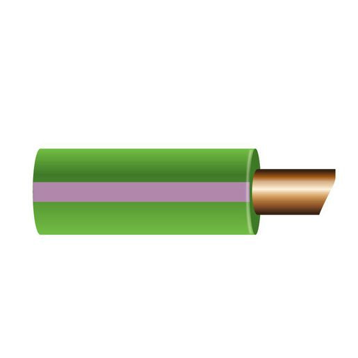 OEX 3mm Single Core Automotive Cable, Green With Violet Trace - 500M Roll ACX0613/500