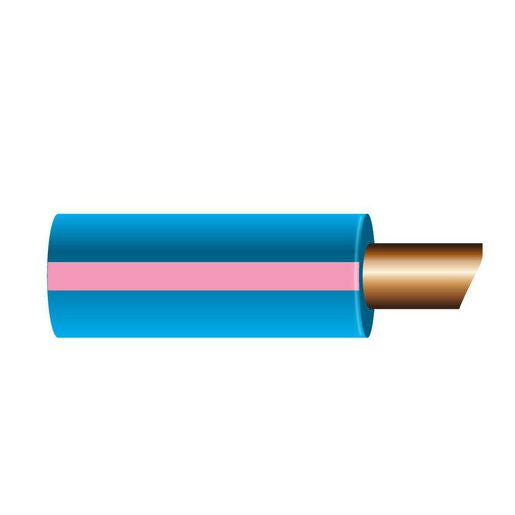 OEX 3mm Single Core Automotive Cable, Blue With Pink Trace - 500M Roll ACX0614/500