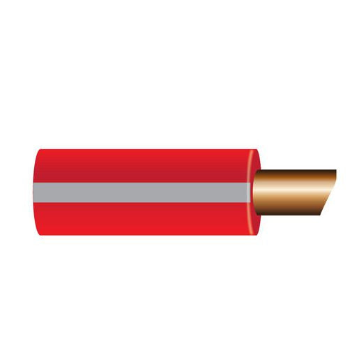 OEX 3mm Single Core Automotive Cable, Red With Brown Trace - 500M Roll ACX0618/500