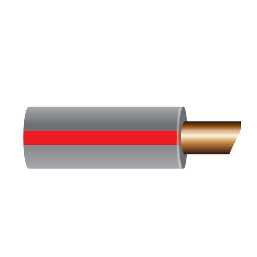 OEX 3mm Single Core Automotive Cable, Grey With Red Trace - 500M Roll ACX0619/500
